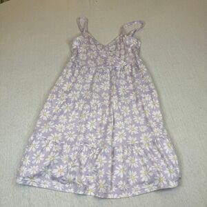 Hollister Daisy Print Tiered Mini Dress Lavender Size S‎ Spaghetti Strap